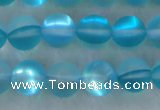 CMS1557 15.5 inches 8mm round matte synthetic moonstone beads