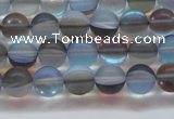 CMS1566 15.5 inches 6mm round matte synthetic moonstone beads