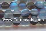 CMS1567 15.5 inches 8mm round matte synthetic moonstone beads