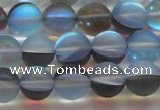 CMS1569 15.5 inches 12mm round matte synthetic moonstone beads