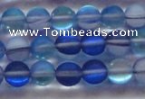 CMS1587 15.5 inches 8mm round matte synthetic moonstone beads