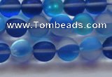 CMS1588 15.5 inches 10mm round matte synthetic moonstone beads