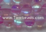 CMS1597 15.5 inches 8mm round matte synthetic moonstone beads