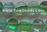 CMS1608 15.5 inches 10mm round matte synthetic moonstone beads
