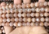 CMS1679 15.5 inches 8mm faceted round moonstone beads wholesale