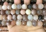 CMS1696 15.5 inches 14mm faceted round rainbow moonstone beads