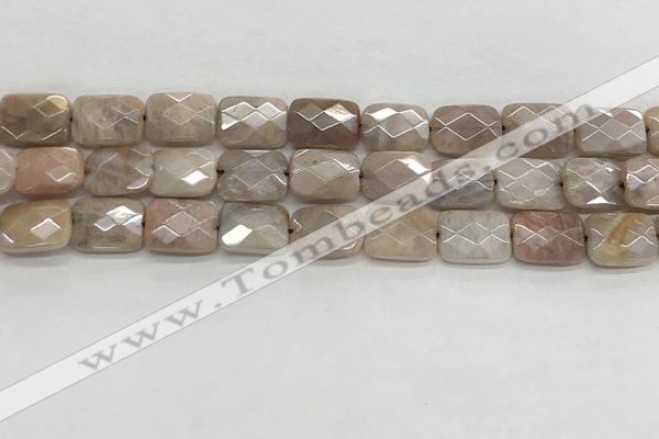 CMS1783 15.5 inches 10*14mm faceted rectangle AB-color moonstone beads