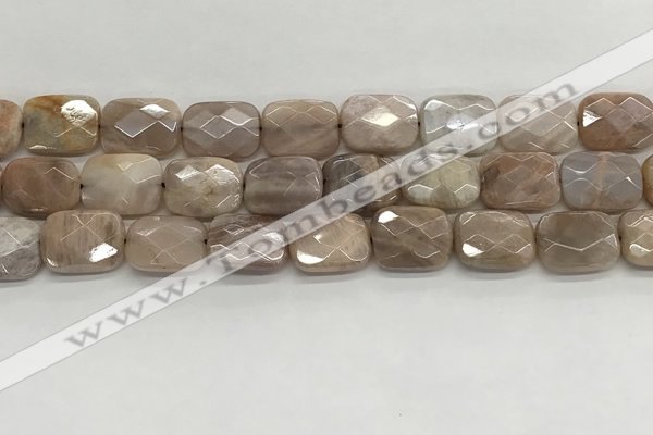 CMS1784 15.5 inches 12*16mm faceted rectangle AB-color moonstone beads