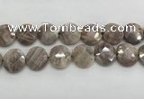 CMS1794 15.5 inches 20mm faceted coin AB-color moonstone beads