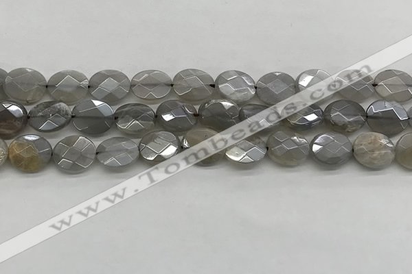 CMS1811 15.5 inches 10*12mm faceted oval AB-color moonstone beads