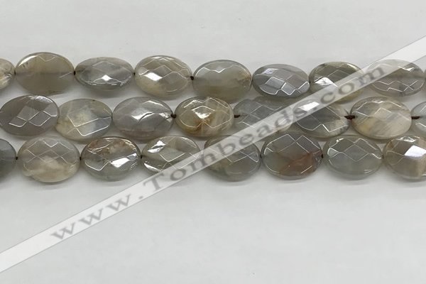 CMS1814 15.5 inches 13*18mm faceted oval AB-color moonstone beads