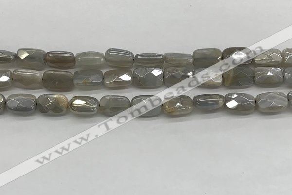 CMS1823 15.5 inches 8*12mm faceted rectangle AB-color moonstone beads