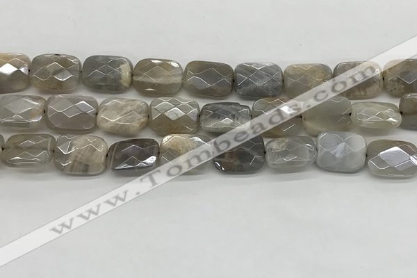 CMS1825 15.5 inches 12*16mm faceted rectangle AB-color moonstone beads