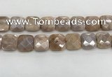 CMS1833 15.5 inches 20*20mm faceted square AB-color moonstone beads