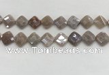 CMS1835 15.5 inches 15*15mm faceted diamond AB-color moonstone beads