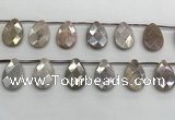 CMS1840 18*25mm faceted flat teardrop AB-color moonstone beads