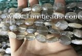 CMS1850 15.5 inches 8*12mm faceted oval grey moonstone beads