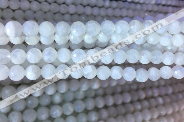 CMS1860 15.5 inches 6mm faceted round white moonstone gemstone beads