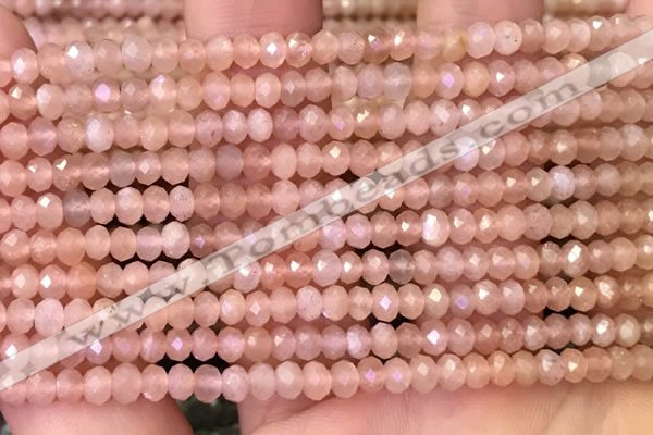 CMS1865 15.5 inches 3*4mm faceted rondelle moonstone beads wholesale