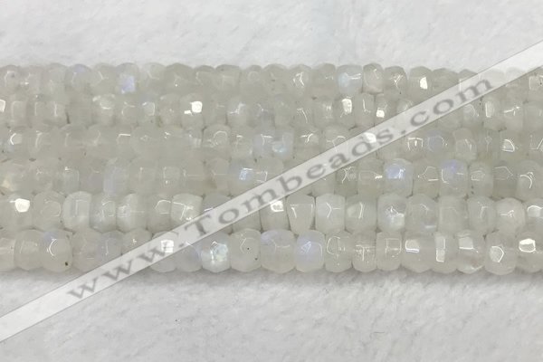 CMS1911 15.5 inches 5*8mm faceted rondelle white moonstone beads