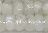 CMS1912 15.5 inches 6*10mm faceted rondelle white moonstone beads