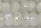 CMS1912 15.5 inches 6*10mm faceted rondelle white moonstone beads