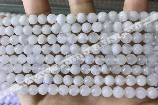 CMS1921 15.5 inches 6mm round white moonstone gemstone beads