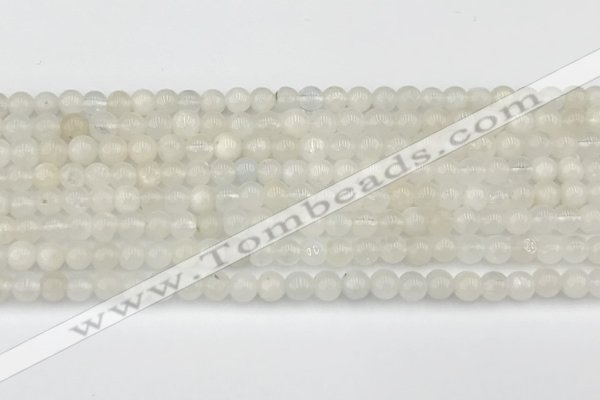 CMS2024 15.5 inches 4mm round white moonstone beads wholesale