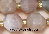 CMS2068 15 inches 9*10mm faceted rainbow moonstone beads wholesale