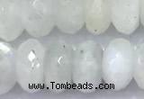 CMS2098 15 inches 6*9mm faceted rondelle white moonstone beads