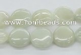 CMS210 15.5 inches 14mm flat round moonstone gemstone beads wholesale