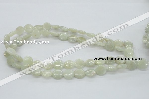 CMS210 15.5 inches 14mm flat round moonstone gemstone beads wholesale