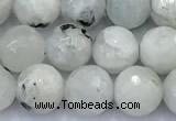 CMS2141 15 inches 8mm faceted round white moonstone beads
