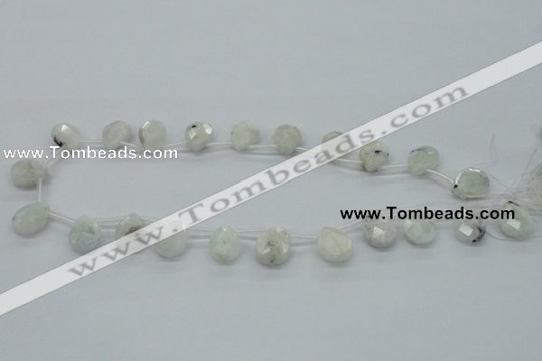 CMS215 15.5 inches 12*16mm faceted teardrop moonstone beads wholesale