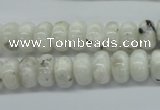 CMS218 15.5 inches 6*10mm rondelle white moonstone gemstone beads