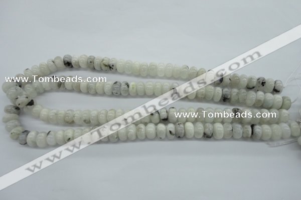 CMS218 15.5 inches 6*10mm rondelle white moonstone gemstone beads