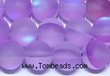 CMS2181 15 inches 6mm, 8mm, 10mm & 12mm round matte synthetic moonstone beads