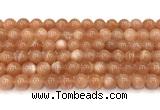 CMS2253 15 inches 10mm round orange moonstone beads wholesale