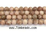 CMS2283 15 inches 12mm faceted round moonstone beads