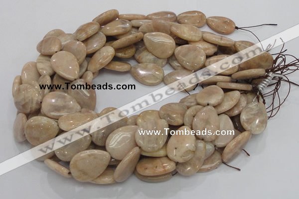 CMS30 15.5 inches 18*25mm flat teardrop moonstone gemstone beads