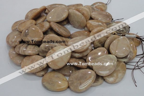 CMS32 15.5 inches 30*40mm flat teardrop moonstone gemstone beads