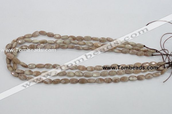 CMS33 15.5 inches 8*10mm faceted oval moonstone gemstone beads