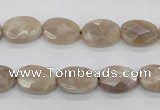 CMS34 15.5 inches 10*14mm faceted oval moonstone gemstone beads