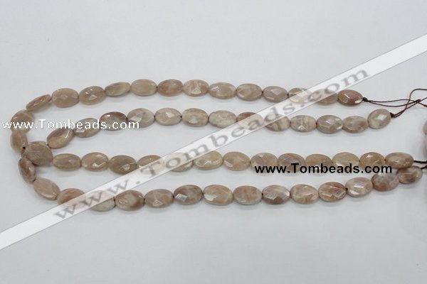 CMS34 15.5 inches 10*14mm faceted oval moonstone gemstone beads