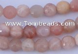 CMS350 15.5 inches 6mm faceted round natural pink moonstone beads