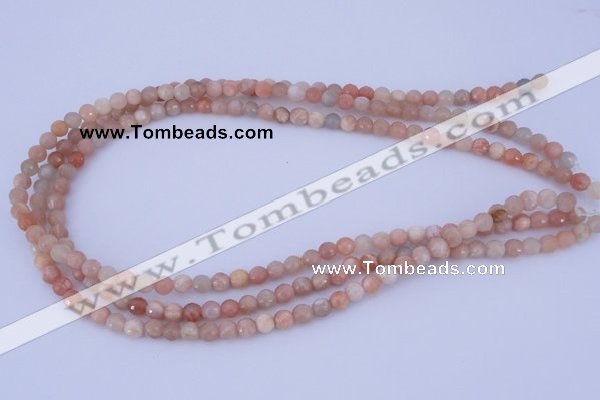 CMS350 15.5 inches 6mm faceted round natural pink moonstone beads