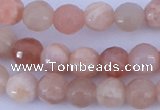 CMS351 15.5 inches 8mm faceted round natural pink moonstone beads