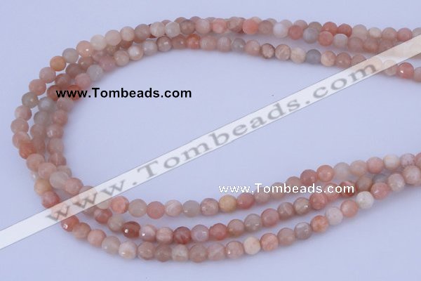 CMS353 15.5 inches 16mm faceted round natural pink moonstone beads