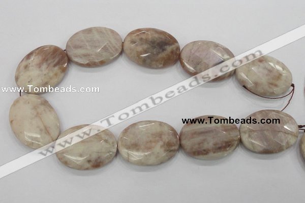 CMS39 15.5 inches 30*40mm faceted oval moonstone gemstone beads