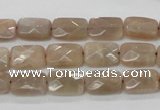 CMS40 15.5 inches 8*12mm faceted rectangle moonstone gemstone beads